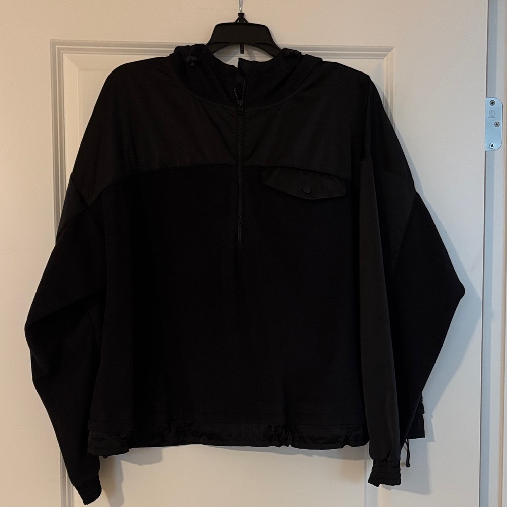 Athleta Black Fleece Quarter Zip with Hood